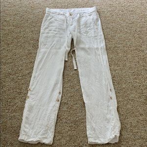 Juicy Couture white linen pants size 2